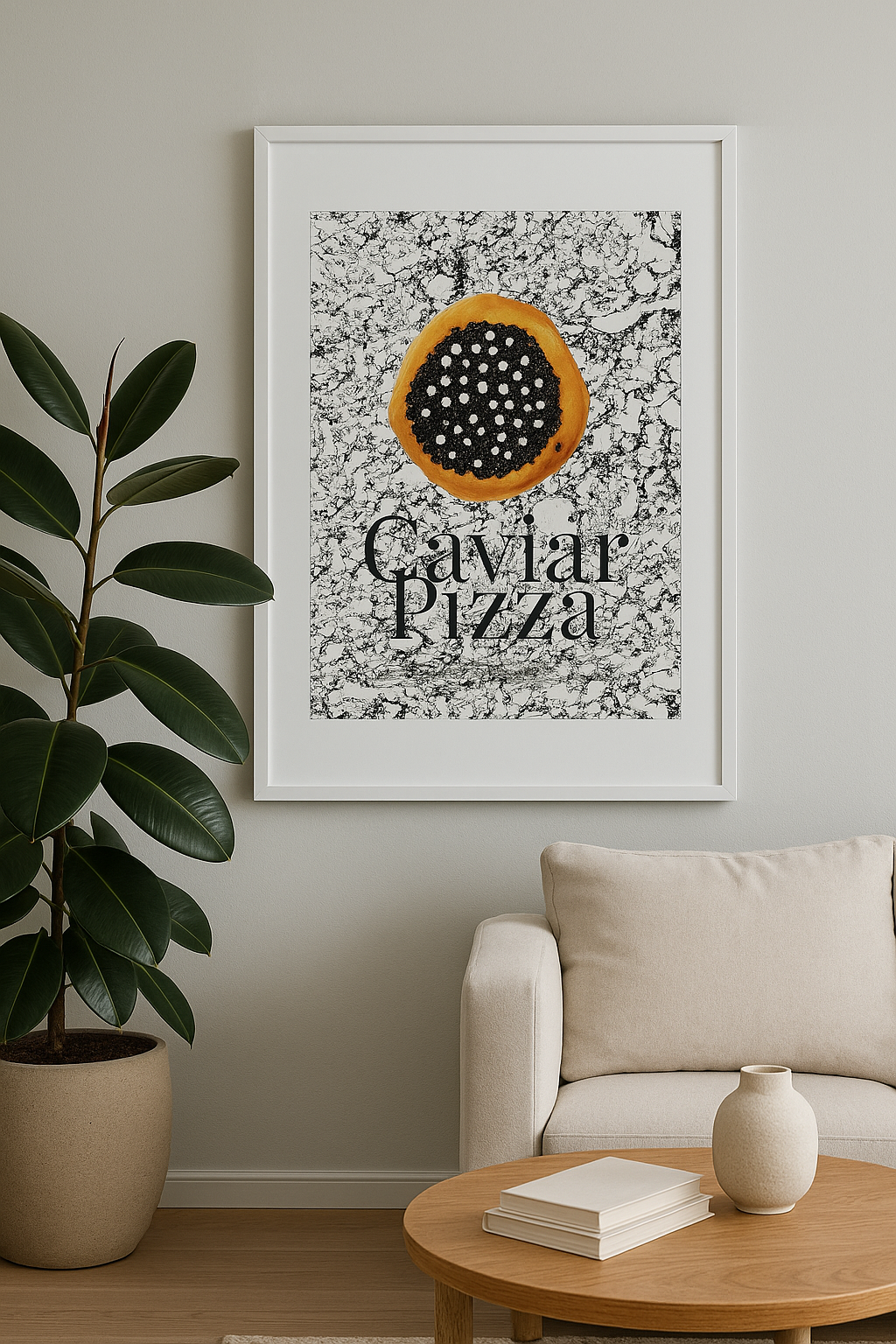 Caviar pizza Poster