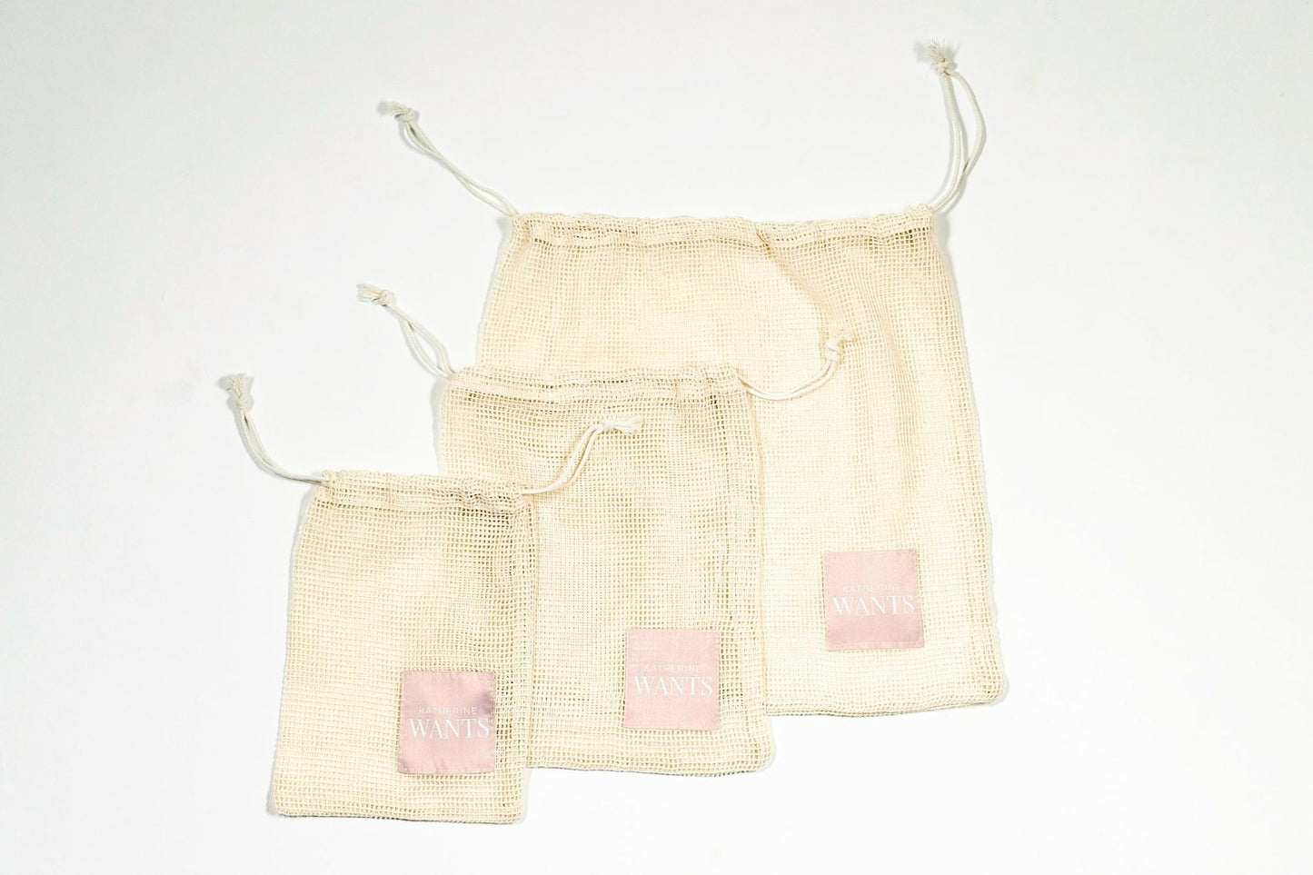 Set of 3 Organic cotton mesh bags