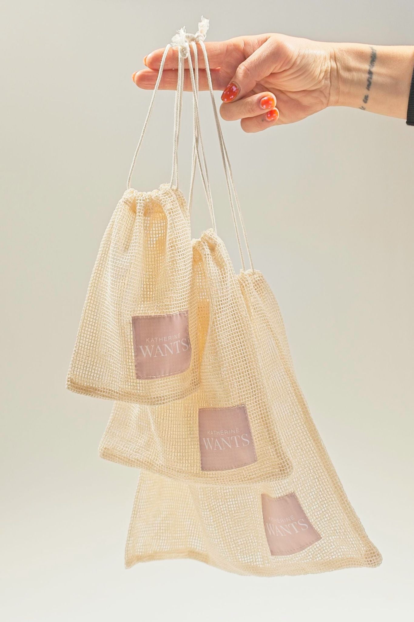 Set of 3 Organic cotton mesh bags